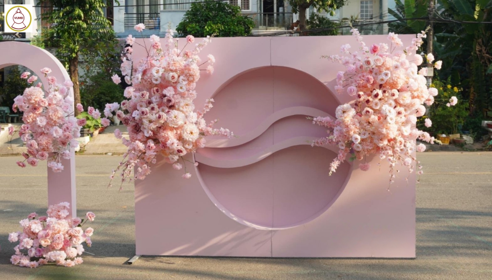 Background đám cưới tông hồng